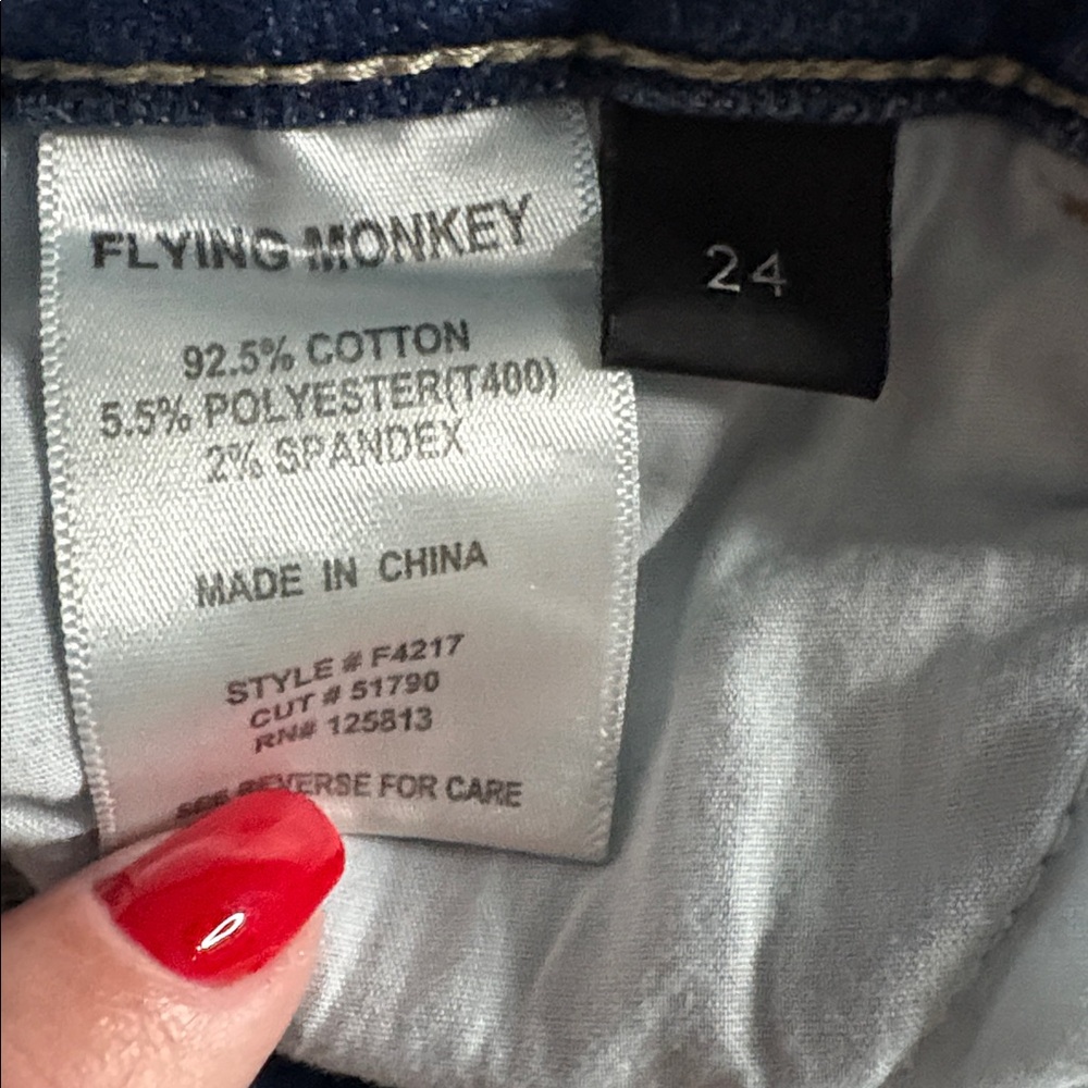 Flying Monkey Blue Flare Distressed Jeans - Picture 4 of 9